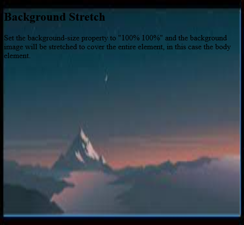 Full Example of HTML Background Stretch