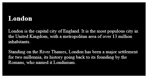 Full Example  of The <div> Element in HTML