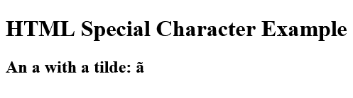 Display a character with a tilde