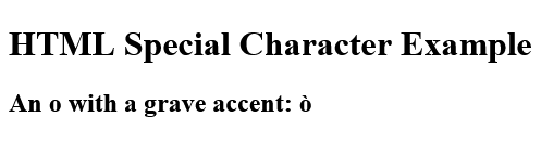 Display a character with a grave accent