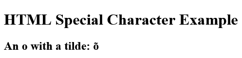 Display a character with a tilde