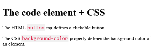 How to Use CSS to style the <code> element