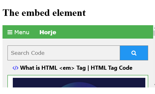 How to create An embedded HTML page