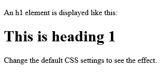 How to set Default CSS Settings for HTML <h1> to <h6> Tags