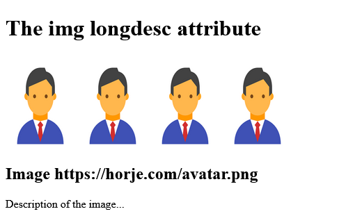 How to add HTML <img> longdesc Attribute