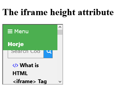 How to add HTML <iframe> height Attribute