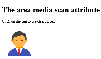 How to add HTML <area> media scan Attribute