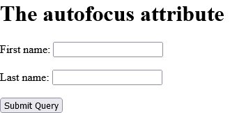 How to add The autofocus attribute