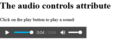 How to add An <audio> element with browser default controls