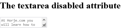 How to add A disabled text area: