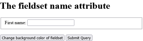How to add A <fieldset> with a name attribute