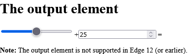 How to add Perform a calculation and show the result in an <output> element