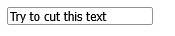 How to Execute a JavaScript when cutting some text in an <input> element
