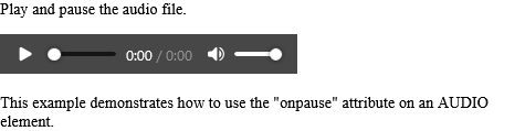How to Run "myFunction" if the audio is paused - HTML onpause Attribute
