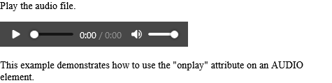 How to Run "myFunction" when the audio file is being played - HTML onplay Attribute
