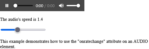 How to Run "myFunction" when the audio changes the rate - HTML onratechange Attribute