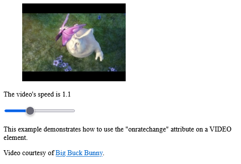How to Run "myFunction" when the video changes the rate - HTML onratechange Attribute