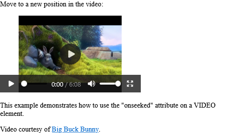 How to Run "myFunction" when the video changes the position - HTML onseeked Attribute