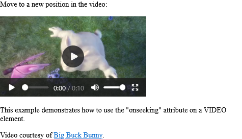 How to Run "myFunction" when the user starts changing the position of the video - HTML onseeking Attribute