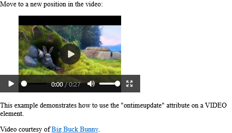 How to Run "myFunction" when the position of the video changes - HTML ontimeupdate Attribute
