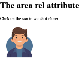 How to add An image map, with a clickable area - HTML rel Attribute