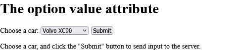 How to add A drop-down list inside an HTML form - HTML value Attribute