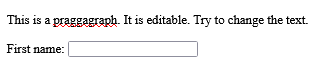 How to add An editable paragraph with spellcheck