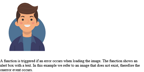 How to add a JavaScript if an error occurs when loading an image