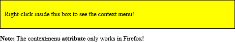 Example of HTML oncontextmenu Event Attribute
