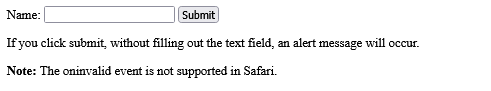 Example of HTML oninvalid Event Attribute