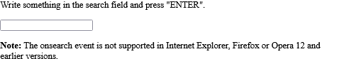 Example of HTML onsearch Event Attribute