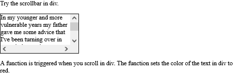 Example of HTML onscroll Event Attribute