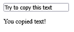 Example of HTML oncopy Event Attribute