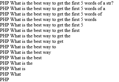 How to extract from big line to small line one by one from a Sentence