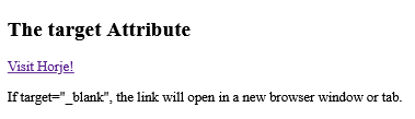 HTML Links - The target Attribute