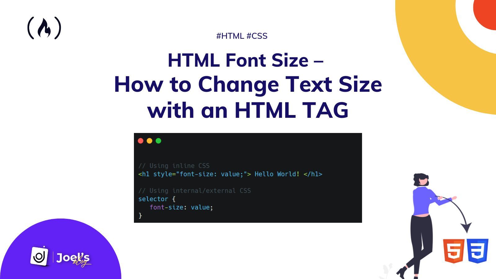 How to change Text Size with HTML <h1> and <p>