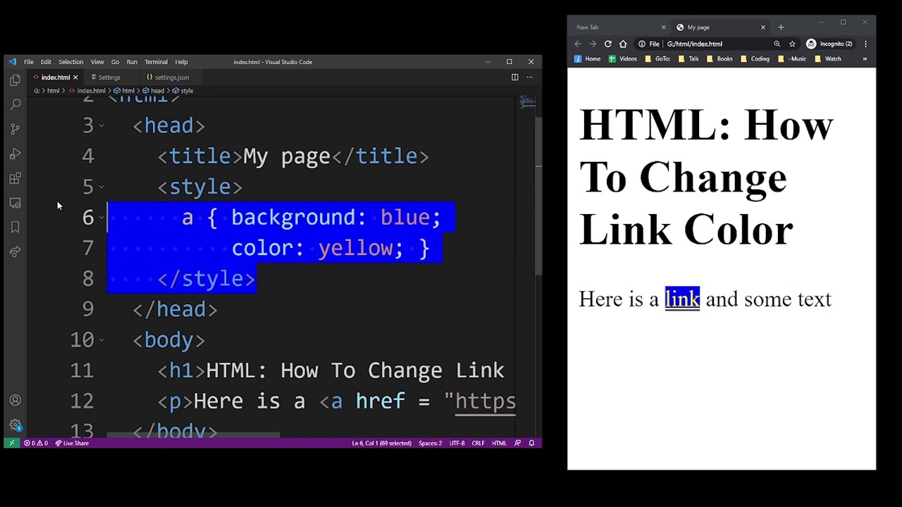 What is HTML Links Color