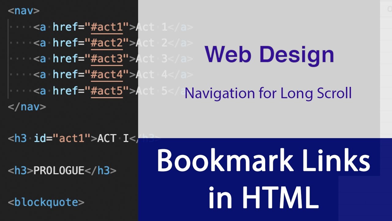 What is HTML Link Bookmarks