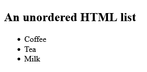 How to create Unordered HTML List