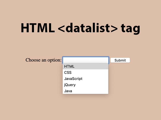 How to create HTML <datalist> Element