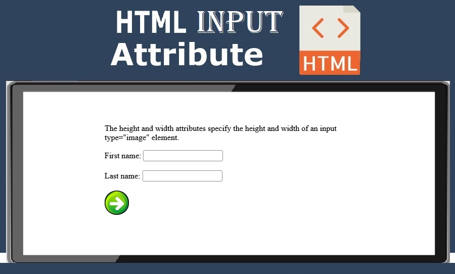 How to add height and width Attributes in HTML Input